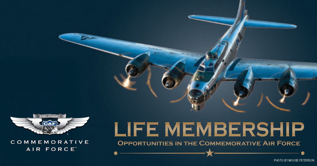 CAF Life Membership banner with B-17