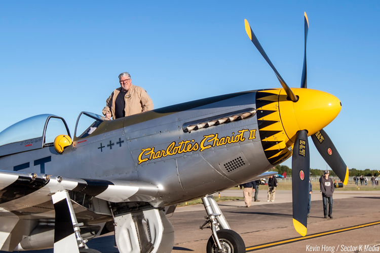 Dan Fordice with his privately owned P-51C Mustang Charlotte's Chariot