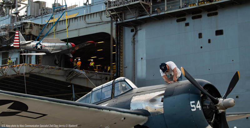 FM-2 Wildcat aboard USS Essex in Pearl Harbor