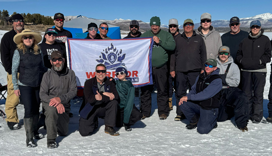 Purple Heart recipients participating in a Warrior Bonfire retreat